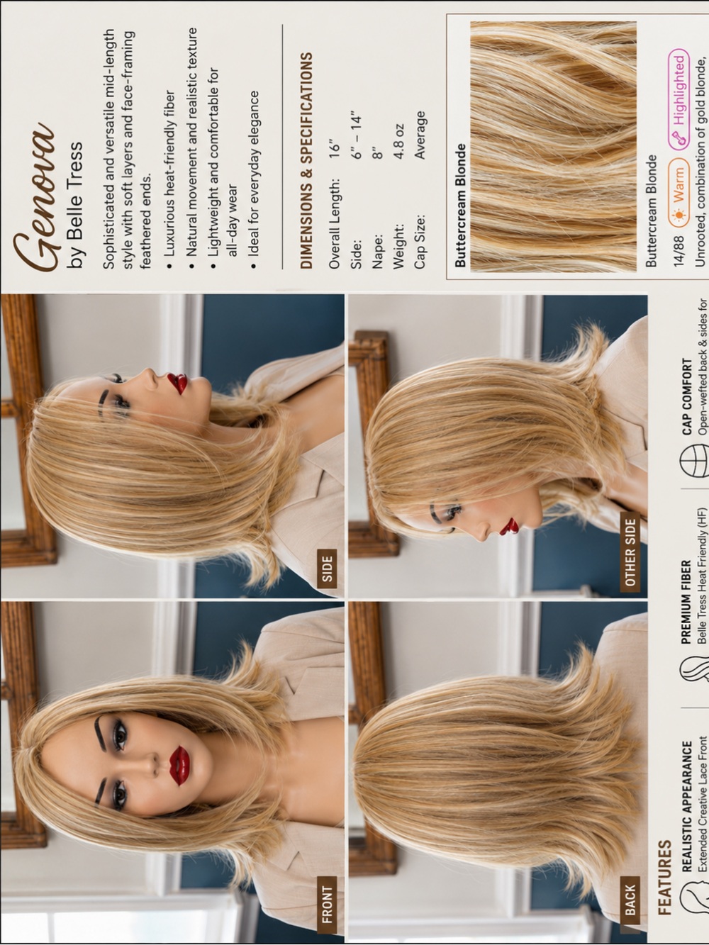 Genova  by Belle Tress Buttercream Blonde
